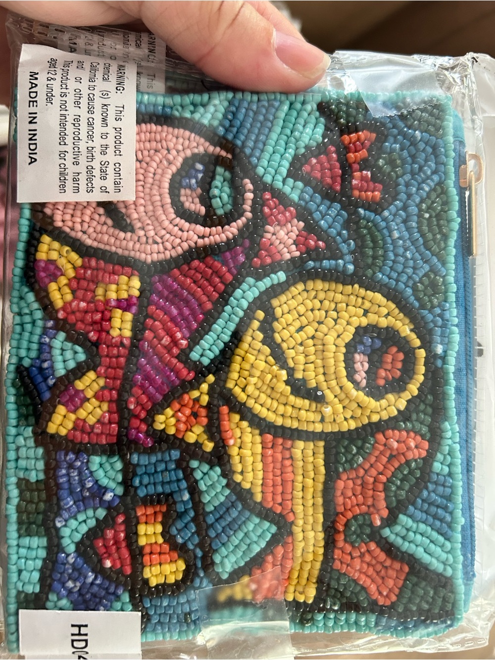 4/$100 Handcrafted Beaded Fish Wallet - Multicolor